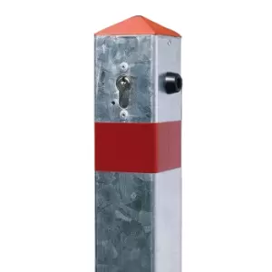 Image of Barrier post made of tubular steel, tilting, with base plate, square, 70 x 70 mm