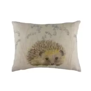 Image of Evans Lichfield Hedgehog Cushion Cover (One Size) (Off White/Brown) - Off White/Brown