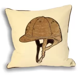 Image of Riva Home Polo Helmet Cushion Cover (45x45cm) (Cream) - Cream