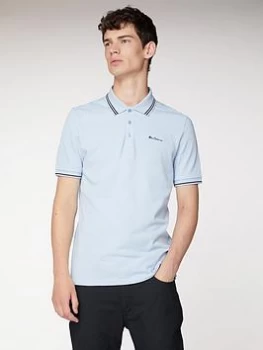 Image of Ben Sherman Classic Tipped Polo-ANGEL Blue, Size S, Men