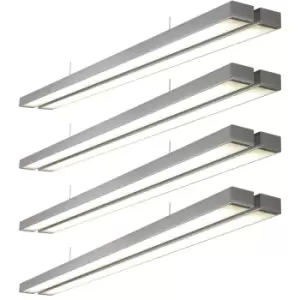 Image of 4 PACK Twin Commercial LED Suspension Light - 1494 x 156mm - 2 x 26W CCT LED