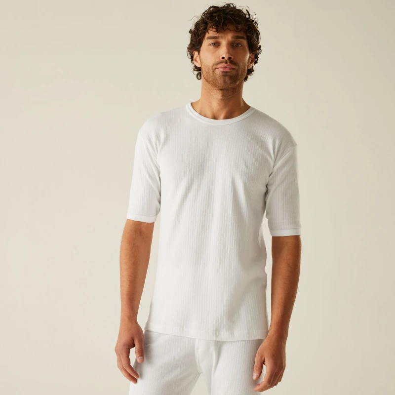 Image of Regatta Regatta Men Thermal Short Sleeve Vest in White Size: Small White S Male 5020436044534