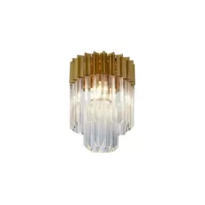 Image of Luminosa Ceiling Round 3 Light E14, Brass, Clear Glass