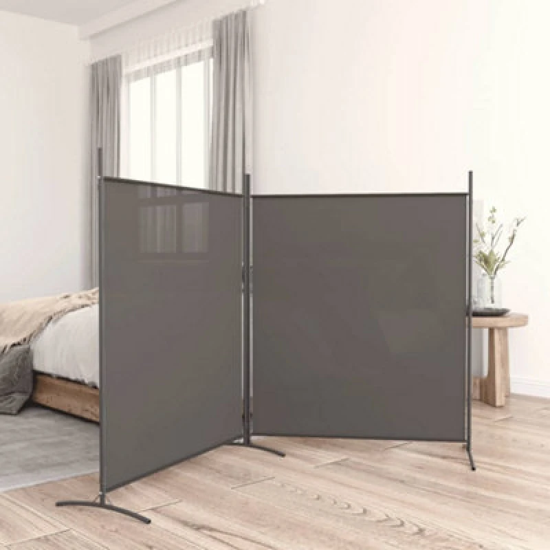 Image of Vidaxl 2-panel Room Divider Anthracite 348X180 Cm Fabric 350276