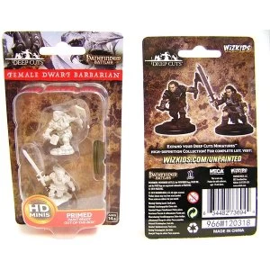 Image of Pathfinder Deep Cuts Unpainted Miniatures - Female Dwarf Barbarian