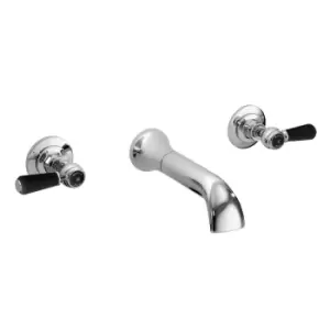 Image of Hudson Reed Black Topaz With Lever Bath Spout - Chrome / Black