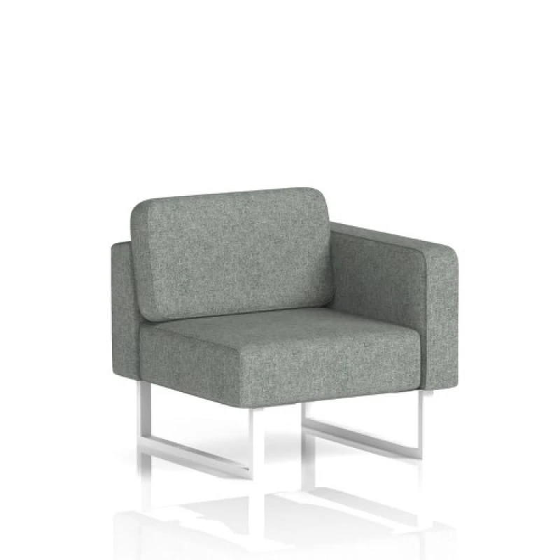 Image of Brixworth Modular Seating Left Unit with White in Rivet Fabric - Prime
