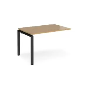 Image of Bench Desk Add On Rectangular Desk 1200mm Oak Tops With Black Frames 800mm Depth Adapt