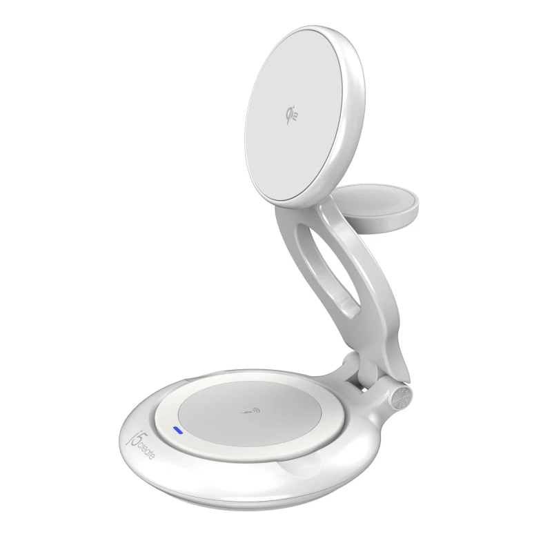 Image of j5 create j5create Qi2 3-in-1 Magnetic Foldable Wireless Charging Station JUPW3415-N