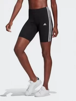 Image of adidas Essentials 3-stripes Bike Shorts, Blue/White, Size S, Women