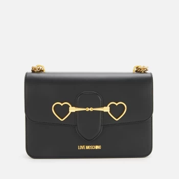 Image of Love Moschino Womens Horsebit Shoulder Bag - Black