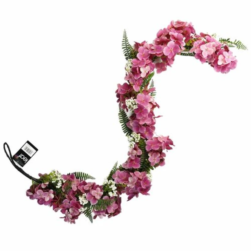 Image of Leaf Artificial Hanging Trailing Plant Pink Blossom Garland Botanik Pink