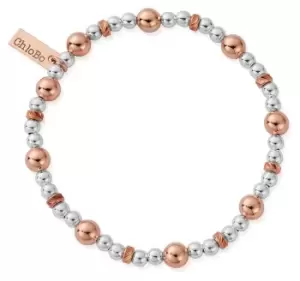 Image of ChloBo MBSB Mixed Metal Sparkle Ball Bracelet Rose Gold Jewellery