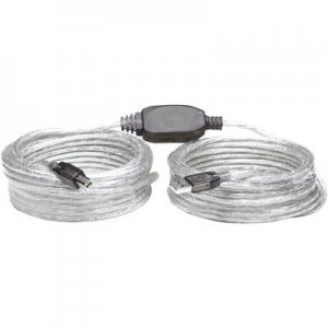 Image of Manhattan USB 2.0 Cable [1x USB 2.0 connector A - 1x USB 2.0 connector B] 11m Transparent