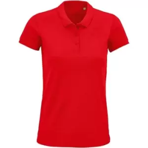 Image of SOLS Womens/Ladies Planet Organic Polo Shirt (XS) (Red)