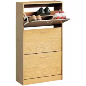 Image of Norsk 3 Drawer Oak Veneer Shoe Cupboard - Premier Housewares