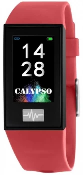 Image of Calypso Unisex Smartime Red Silicone Strap + Free Strap Watch