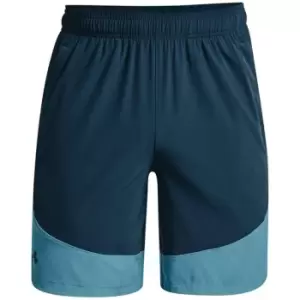 Image of Under Armour Woven Colorblock Shorts - Blue
