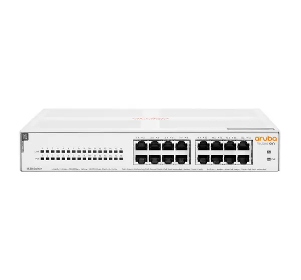 Image of hpe (R8R48A) HPE Aruba Instant On 1430 Unmanaged 16G PoE+ 124W Switch
