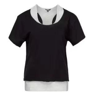 Image of Golddigga Double Plain T Shirt Ladies - Black
