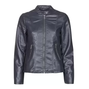 Image of Only ONLMELISA womens Leather jacket in Blue - Sizes S,XS