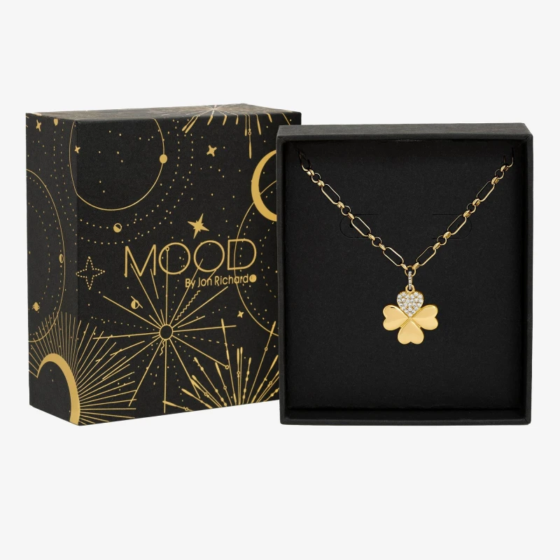 Image of Mood Gold Plated Clover Pendant Gift Boxed Pendant Necklaces One Size Gold 39775610000