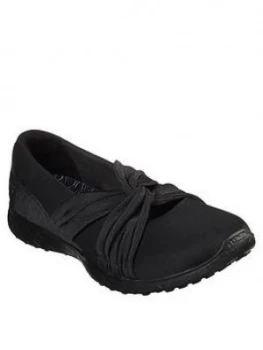 Image of Skechers Microburst Knot Concerned Wedge Shoes - Black, Size 5, Women