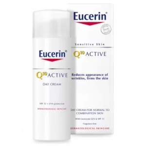 Image of Eucerin Sensitive Skin Q10 Active Anti-Wrinkle Day Cream SPF 15 (50ml)
