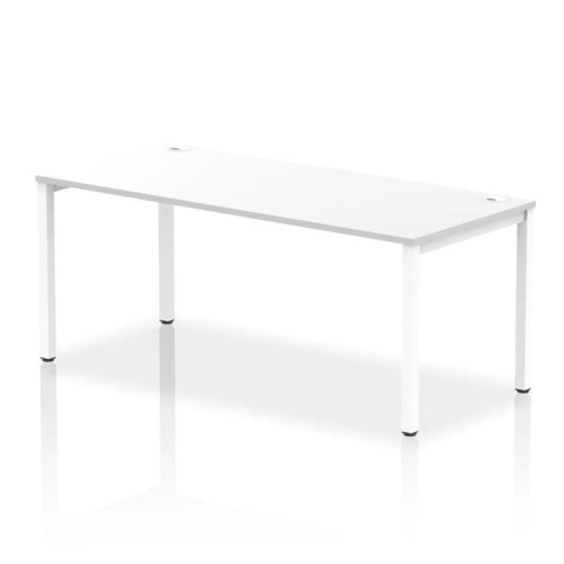 Image of Impulse Impulse Bench Single Row 1800 White Frame Office Bench Desk White IMBS18WHTW