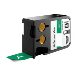 Image of Dymo 1868783 White on Green Label Tape 24mm x 7.5m