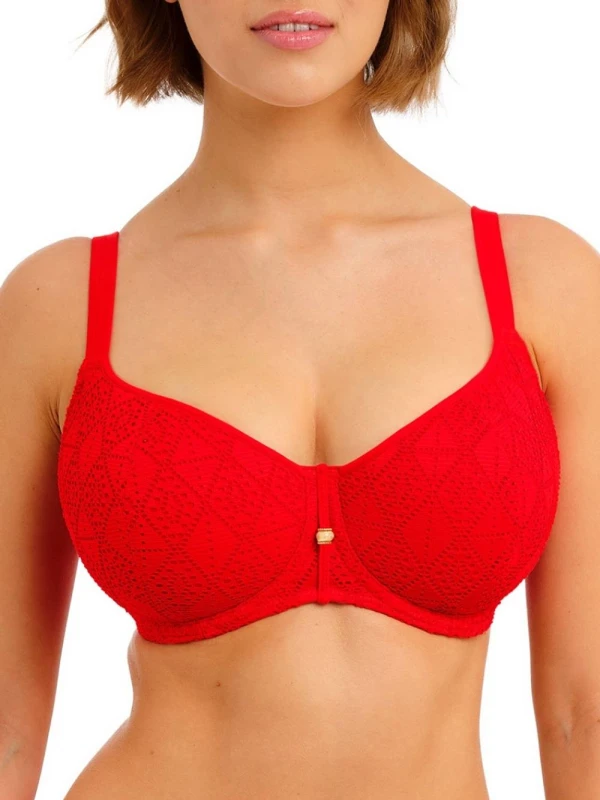 Image of Freya Womens Nomad Nights Sweetheart Bikini Top in Red Size: 36E Red Female 36E