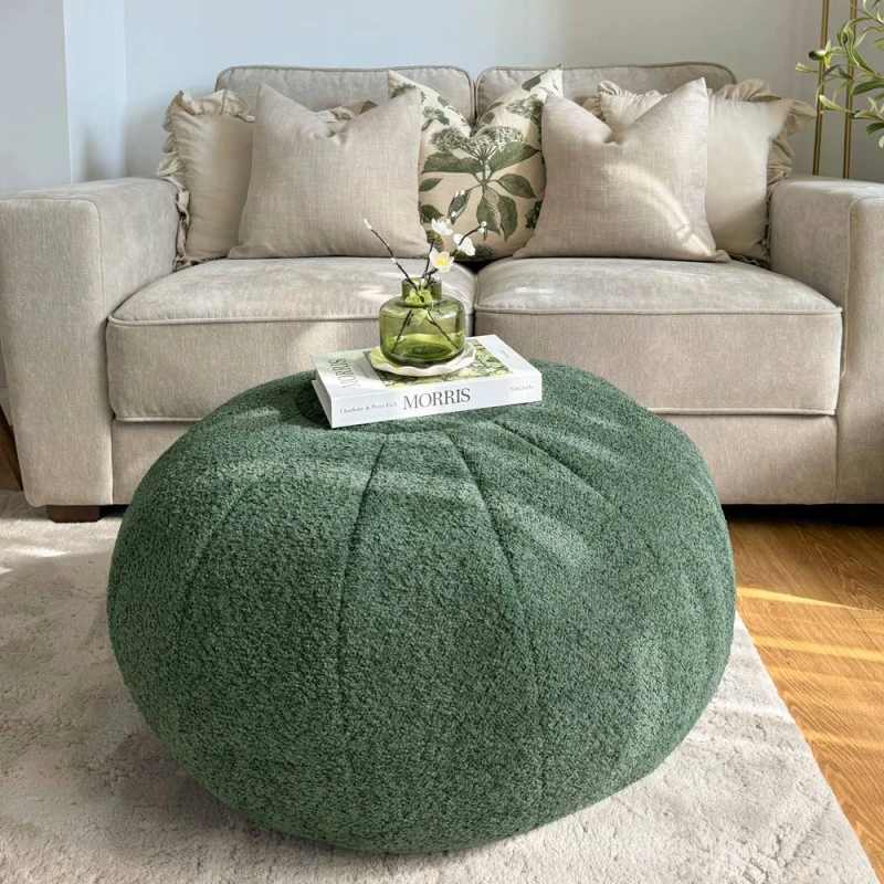 Image of rucomfy Beanbags rucomfy Indoor Snug Pouffe - Comfortable Bean Bag Footstool in Dark Green Dark Green Unisex