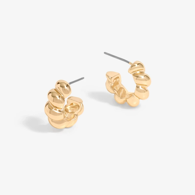 Image of Inicio Gold Plated Twisted Polished Hoops - Gift Pouch Gold