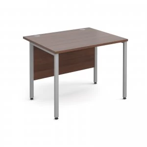 Image of Maestro 25 SL Straight Desk 1000mm x 800mm - Silver H Frame Walnut to
