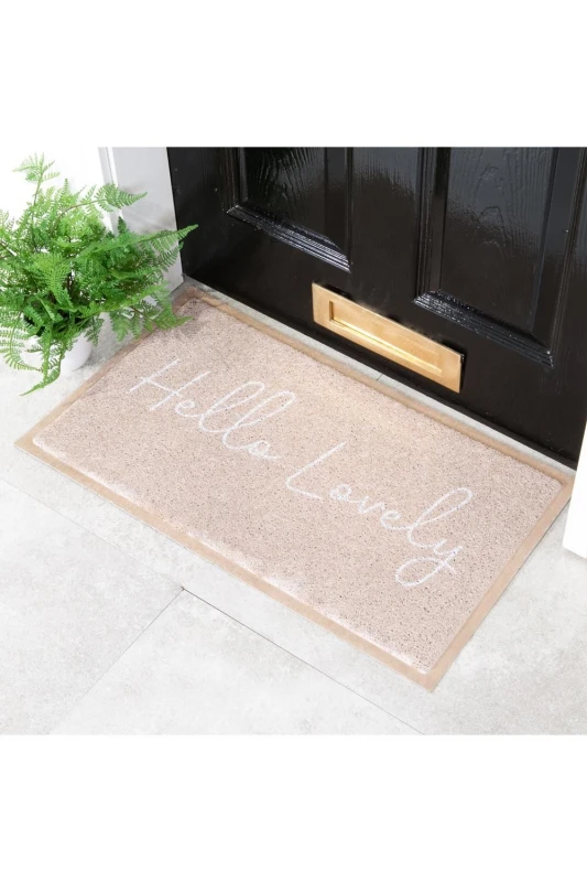 Image of Native Natural Beige Hello Lovely Doormat (70 X 40Cm)