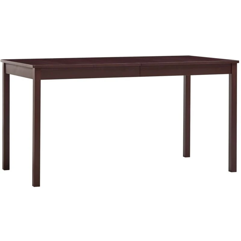 Image of vidaXL Dining Table Dark Brown Pinewood Kitchen Dining Room Home Furniture