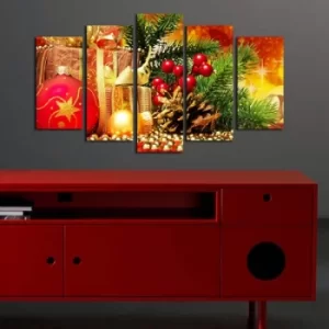 Image of 5PMDFNOEL-2 Multicolor Decorative MDF Painting (5 Pieces)