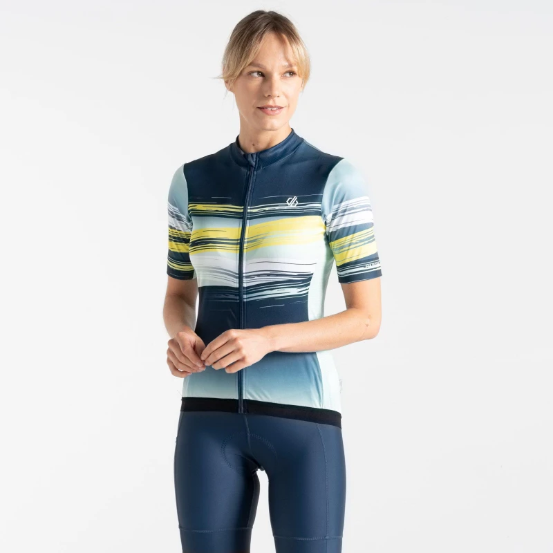 Image of Dare 2b Womens Long-Sleeve Cycling Jersey MntGrnPntPrn female 14 (L)