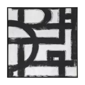 Image of 75 x 75cm Monochrome Geo Framed Canvas
