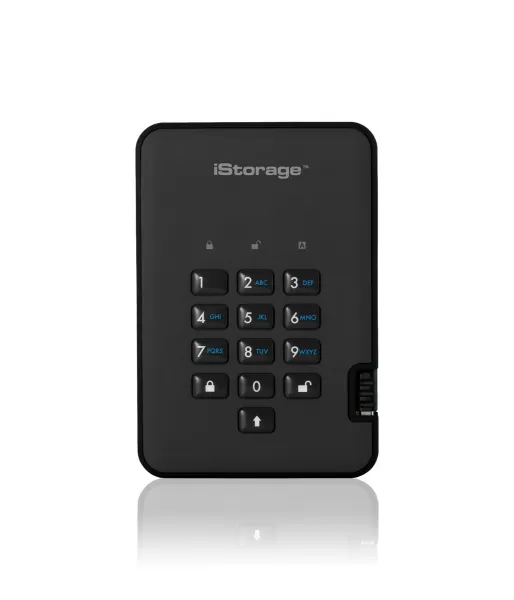 Image of iStorage diskAshur2 256-bit 8TB USB 3.1 Secure Encrypted SSD - Black