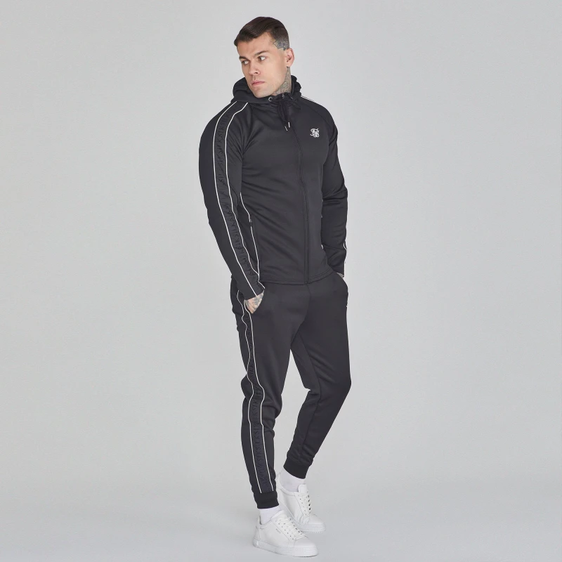 Image of SikSilk Hoodie and Joggers Set Black