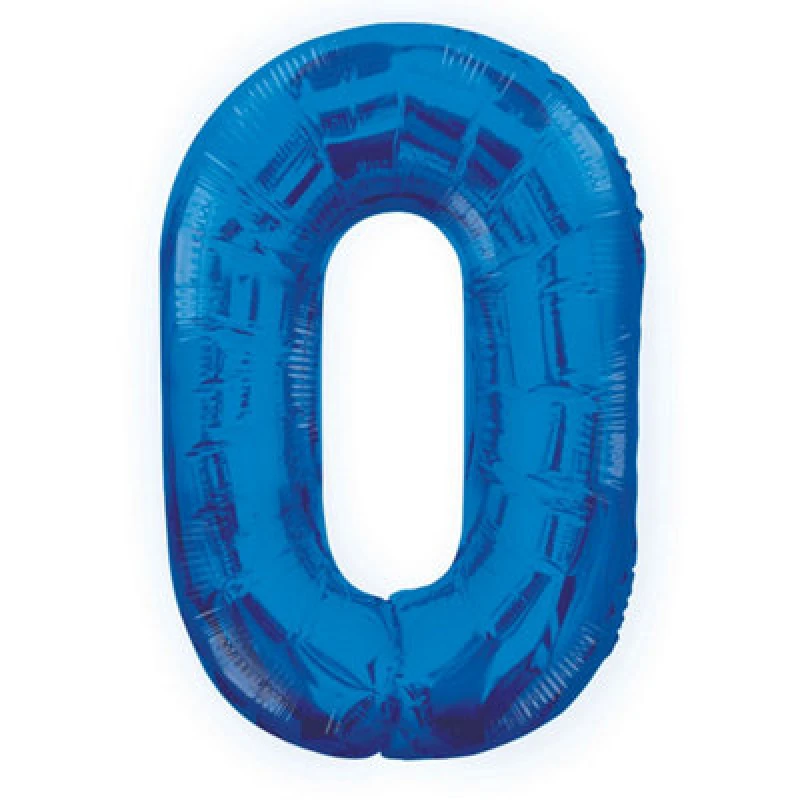 Image of Unique Party 34" Blue Glitz Number Balloon (0-9) Blue (0)
