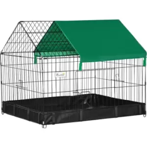 Image of Rabbit Cage Guinea Pig Small Animal Playpen Water Proof Roof 90x75x75cm - Pawhut