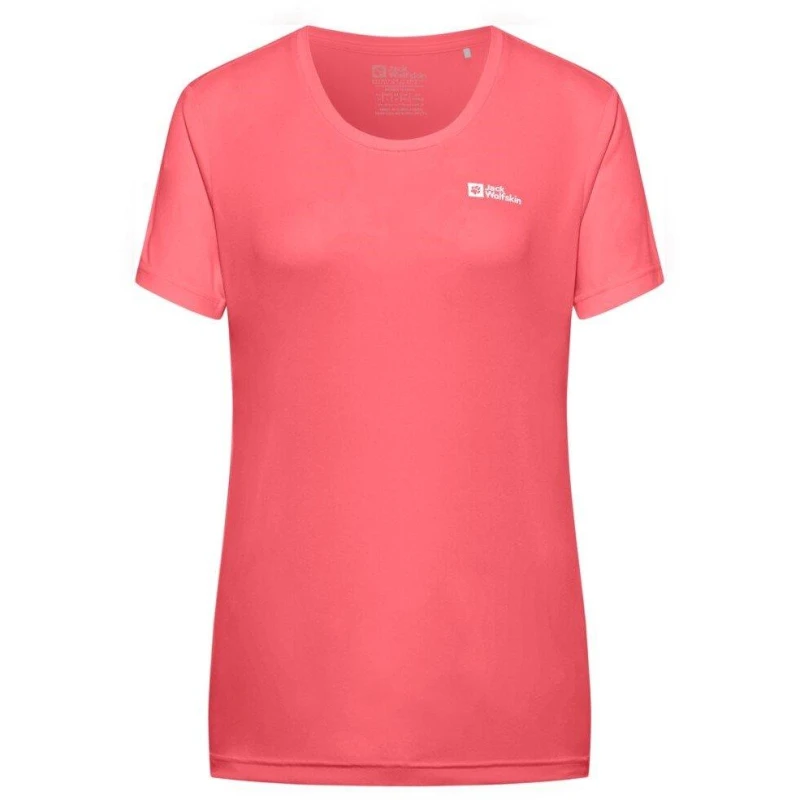 Image of Jack Wolfskin Womens JW Tech Regular Fit T-Shirt Coral female 8 (XS)