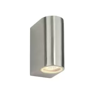 Image of Saxby Lighting Doron - Outdoor Wall Lamp IP44 35W Brushed Alloy & Clear Glass 2 Light Dimmable IP44 - GU10