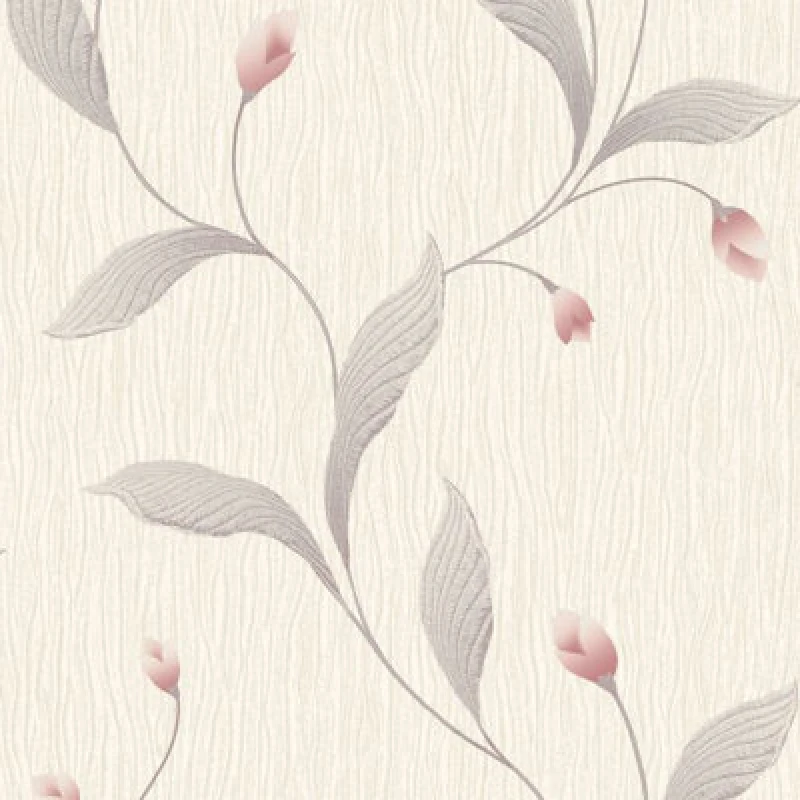 Image of Tiffany Floral Trail Textured Heavyweight Vinyl Wallpaper Pink Belgravia 41336