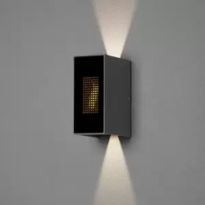 Image of Cremona Outdoor Modern Up Down Wallamp Dark Grey Dig. Flame, 2x 3W LED Incl. Remote, IP54