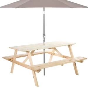 Image of Outsunny 4-Seater Wooden Picnic Set-Fir Wood