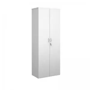 Image of Duo double door cupboard 2140mm high with 5 shelves - white