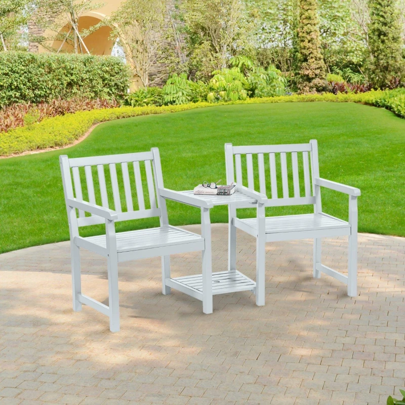 Image of Greenhurst Danesford Duo Bench (PU Coated - Pearl White)
